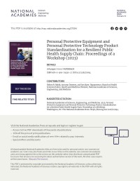 Personal Protective Equipment and Personal Protective Technology Product Standardization for a Resilient Public Health Supply Chain : Proceedings of a Workshop (2023)