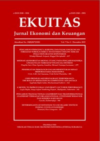 EKUITAS Jurnal Ekonomi Dan Keuangan Vol.7 No.4 Desember 2023