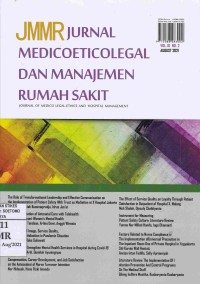 JMMR Jurnal Medicoeticolegal Dan Manajemen Rumah Sakit (Journal Of Medico Legal-Ethics And Hospital Management)  Vol.10 No.2 August 2021