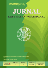 JKesVo Jurnal Kesehatan Vokasional Vol.8 No.2 Mei 2023