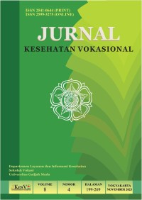 JKesVo Jurnal Kesehatan Vokasional Vol.8 No.4 November 2023